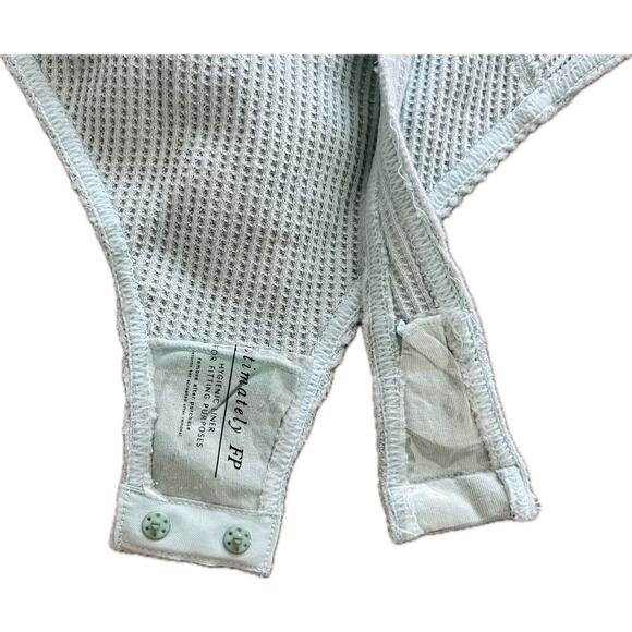 NWOT Free People Autumn Cozy Bodysuit Women's Blouse Top Shirt Small Mint Green - Picture 6 of 9